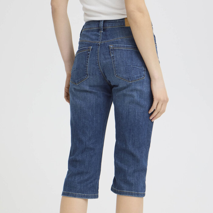 Pulz Jeans ( Dame )  - PULZ - PZKAYLA HW CAPRI | SHORTS 200005 MEDIUM BLUE DENIM