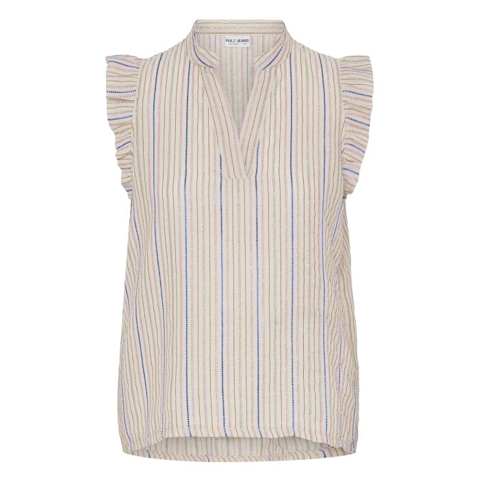 Pulz Jeans ( Dame )  - PULZ - PZCHARLOTTE TOP | SKJORTE CLOUD DANCER