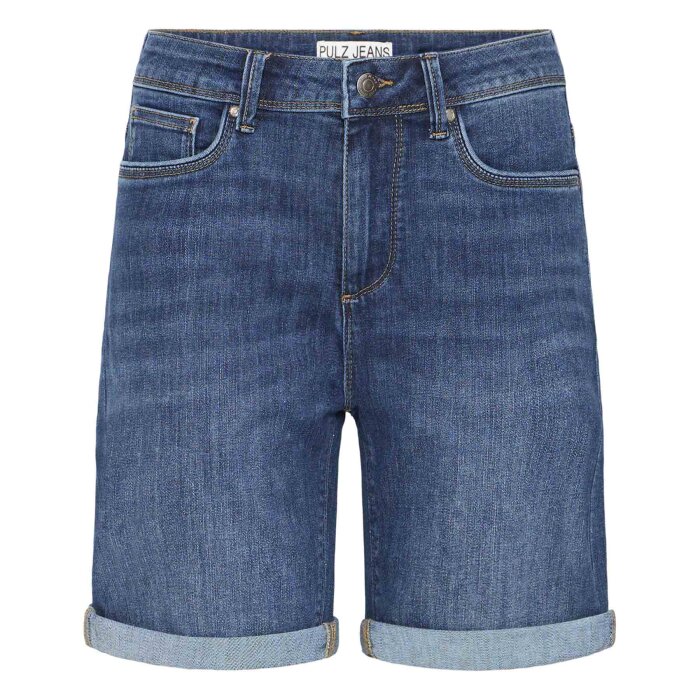 Pulz Jeans ( Dame )  - PULZ - PZKAYLA HW | SHORTS  MEDIUM BLUE