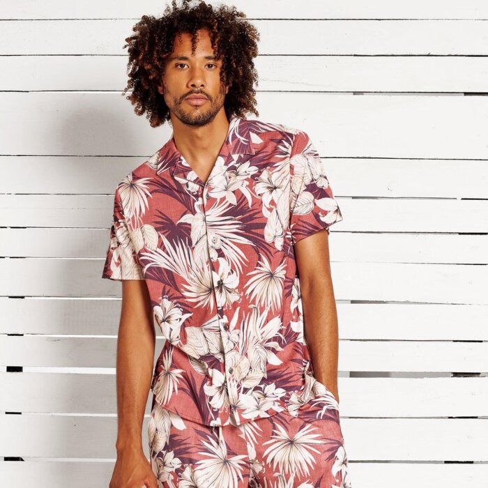 Desoto - Desoto - 83733 918 | K/Æ Skjorte Red Hawaiian Flower