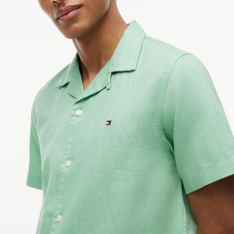 Tommy Hilfiger  - Tommy Hilfiger - Linen blend solid shirt | K/Æ Skjorte Cut Grass