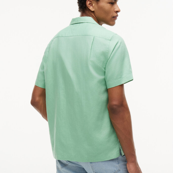 Tommy Hilfiger  - Tommy Hilfiger - Linen blend solid shirt | K/Æ Skjorte Cut Grass