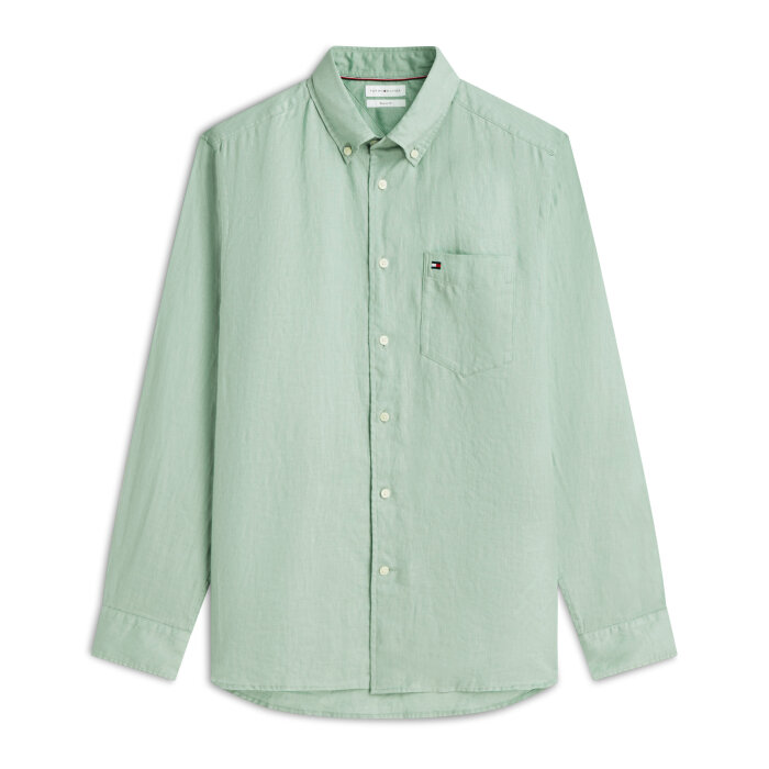 Tommy Hilfiger  - Tommy Hilfiger - Piece dye linen shirt | Hørskjorte Cut Grass