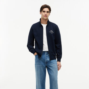 Tommy Hilfiger  - Tommy Hilfoger - Script stack stand collar | Cardigan Desert Sky