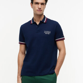 Tommy Hilfiger  - Tommy Hilfiger - Collar/cuff detail polo | Polo T-shirt Carbon Navy