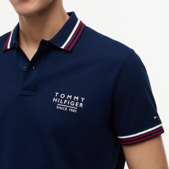 Tommy Hilfiger  - Tommy Hilfiger - Collar/cuff detail polo | Polo T-shirt Carbon Navy