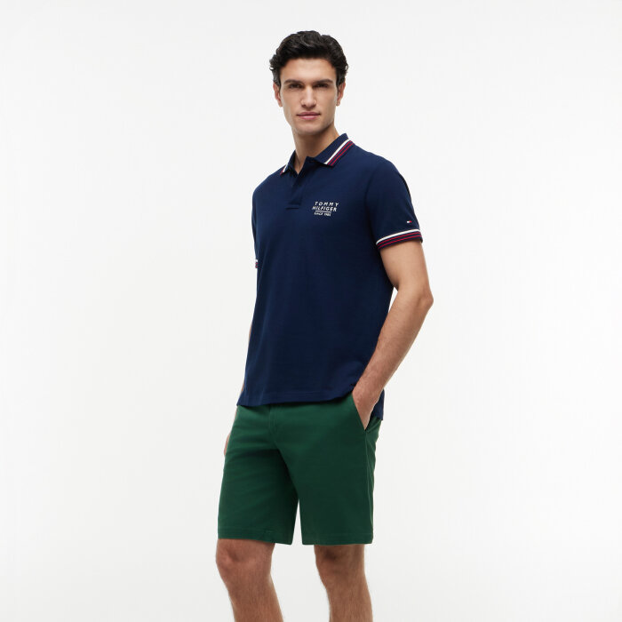 Tommy Hilfiger  - Tommy Hilfiger - Collar/cuff detail polo | Polo T-shirt Carbon Navy