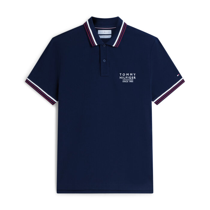 Tommy Hilfiger  - Tommy Hilfiger - Collar/cuff detail polo | Polo T-shirt Carbon Navy