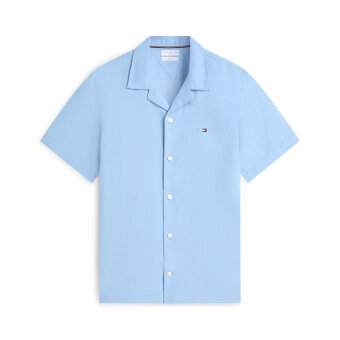 Tommy Hilfiger  - Tommy Hilfiger - Linen blend solid shirt | K/Æ Skjorte Cloudy Blue