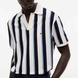 Tommy Hilfiger - Tommy Hilfiger - V neck crepe classic polo | Polo T-shirt Ivory petal Tommy Hilfiger - Tommy Hilfiger - V neck crepe classic polo | Polo T-shirt Ivory petal