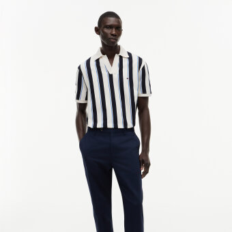 Tommy Hilfiger  - Tommy Hilfiger - V neck crepe classic polo | Polo T-shirt Ivory petal