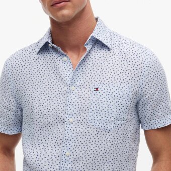 Tommy Hilfiger  - Tommy Hilfiger - Linen sailing print shirt | K/Æ Skjorte Breezy Blue