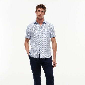Tommy Hilfiger  - Tommy Hilfiger - Linen sailing print shirt | K/Æ Skjorte Breezy Blue