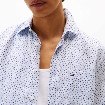 Tommy Hilfiger  - Tommy Hilfiger - Linen sailing print shirt | K/Æ Skjorte Breezy Blue