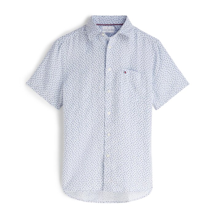 Tommy Hilfiger  - Tommy Hilfiger - Linen sailing print shirt | K/Æ Skjorte Breezy Blue