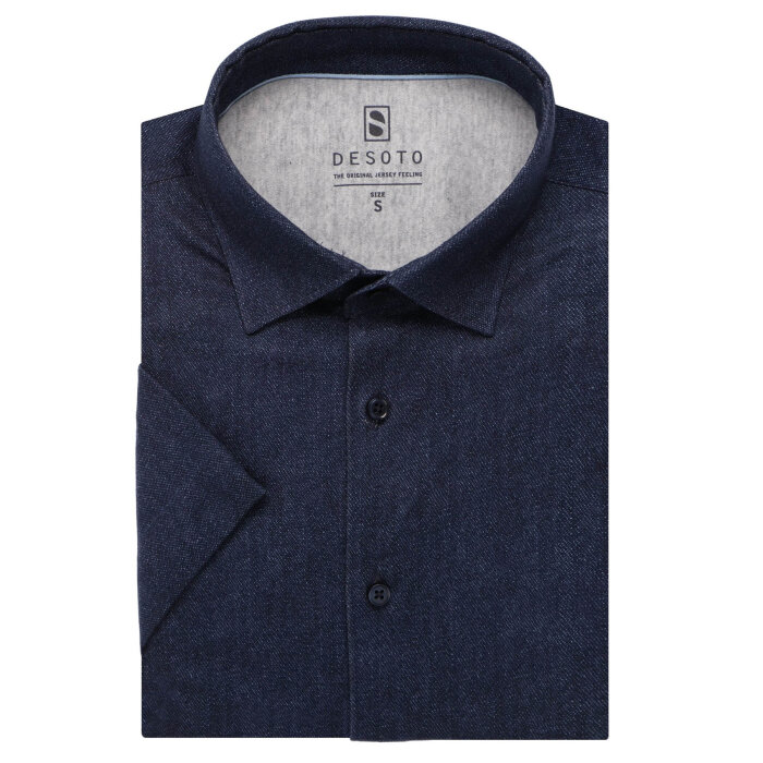 Desoto - Desoto - 92832 537 | K/Æ Jersey Skjorte Dark Blue Denim