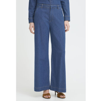 Pulz Jeans ( Dame )  - PULZ - PZBOBBIE PANT | BUKSER 200005 MEDIUM BLUE DENIM