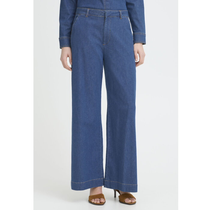 Pulz Jeans ( Dame )  - PULZ - PZBOBBIE PANT | BUKSER 200005 MEDIUM BLUE DENIM