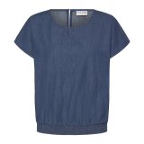 Pulz Jeans ( Dame )  - PULZ - PZJILL SS BLOUSE | TOP DARK BLUE DENIM