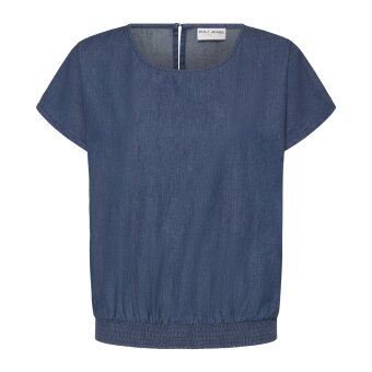 Pulz Jeans ( Dame )  - PULZ - PZJILL SS BLOUSE | TOP DARK BLUE DENIM
