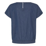 Pulz Jeans ( Dame )  - PULZ - PZJILL SS BLOUSE | TOP DARK BLUE DENIM