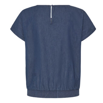 Pulz Jeans ( Dame )  - PULZ - PZJILL SS BLOUSE | TOP DARK BLUE DENIM