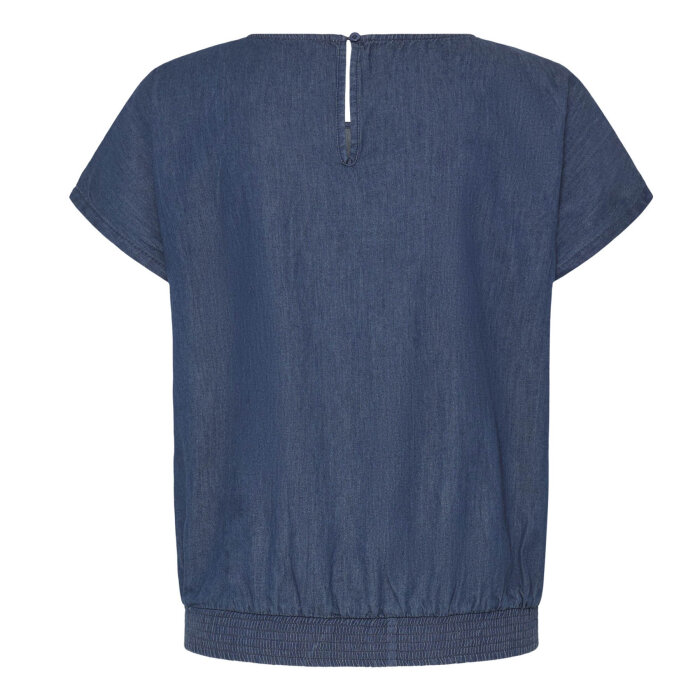 Pulz Jeans ( Dame )  - PULZ - PZJILL SS BLOUSE | TOP DARK BLUE DENIM