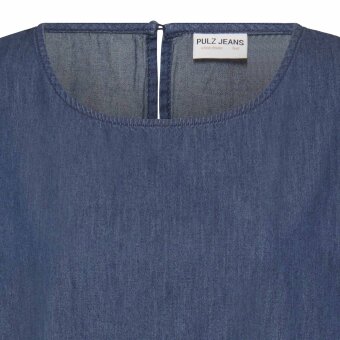 Pulz Jeans ( Dame )  - PULZ - PZJILL SS BLOUSE | TOP DARK BLUE DENIM