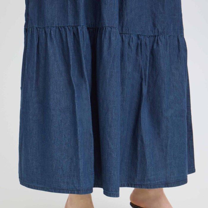 Pulz Jeans ( Dame )  - PULZ - PZJILL SKIRT | NEDERDEL DARK BLUE DENIM