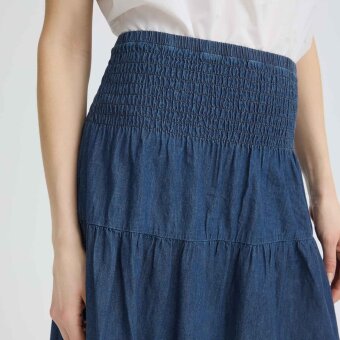 Pulz Jeans ( Dame )  - PULZ - PZJILL SKIRT | NEDERDEL DARK BLUE DENIM
