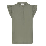 Pulz Jeans ( Dame )  - PULZ - PZCLEO SS BLOUSE | SKJORTE AGAVE GREEN