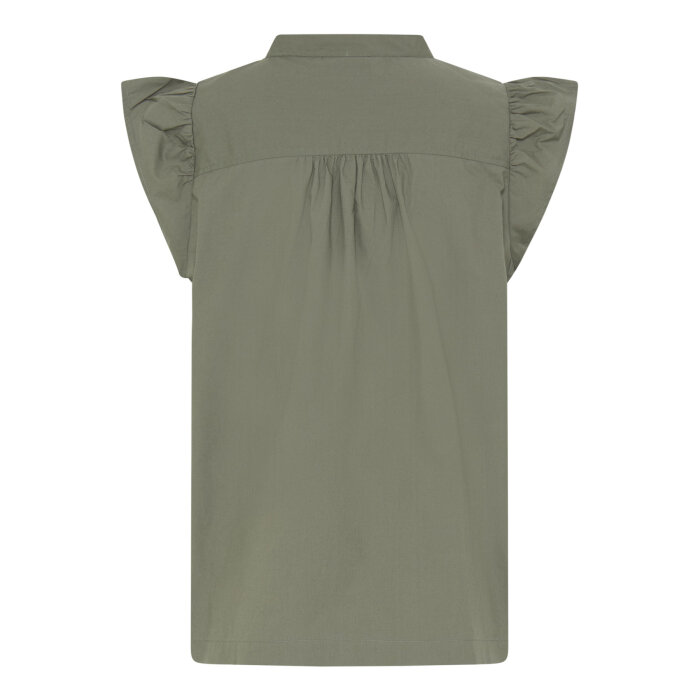 Pulz Jeans ( Dame )  - PULZ - PZCLEO SS BLOUSE | SKJORTE AGAVE GREEN