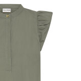 Pulz Jeans ( Dame )  - PULZ - PZCLEO SS BLOUSE | SKJORTE AGAVE GREEN