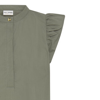 Pulz Jeans ( Dame )  - PULZ - PZCLEO SS BLOUSE | SKJORTE AGAVE GREEN