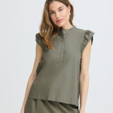 Pulz Jeans ( Dame )  - PULZ - PZCLEO SS BLOUSE | SKJORTE AGAVE GREEN