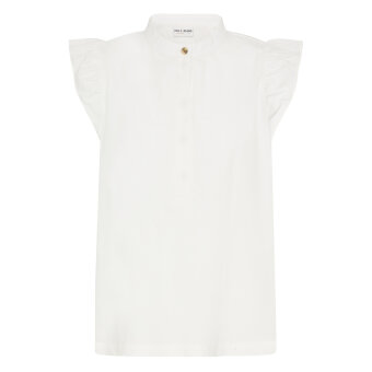 Pulz Jeans ( Dame )  - PULZ - PZCLEO SS BLOUSE  | SKJORTE BRIGHT WHITE