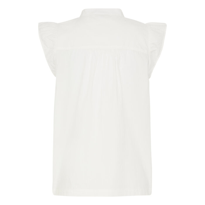 Pulz Jeans ( Dame )  - PULZ - PZCLEO SS BLOUSE  | SKJORTE BRIGHT WHITE