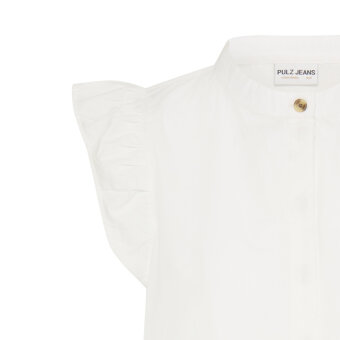 Pulz Jeans ( Dame )  - PULZ - PZCLEO SS BLOUSE  | SKJORTE BRIGHT WHITE
