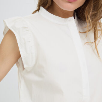 Pulz Jeans ( Dame )  - PULZ - PZCLEO SS BLOUSE  | SKJORTE BRIGHT WHITE