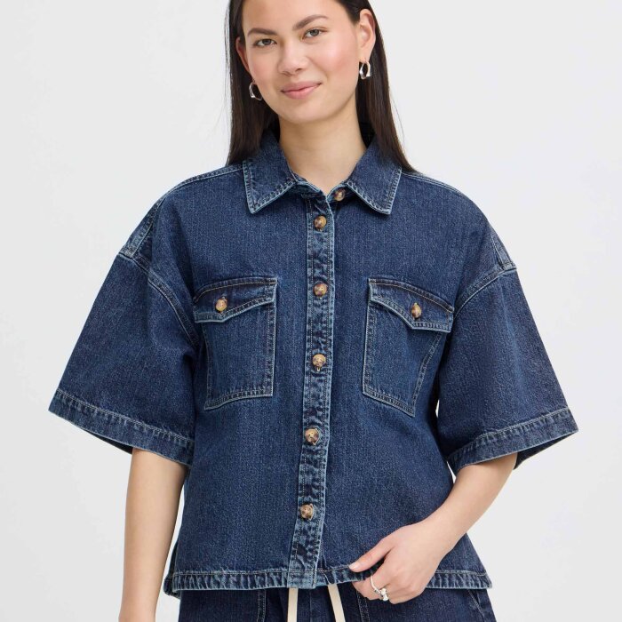 ICHI ( Dame ) - ICHI - IHKAMINA SH | SKJORTE MEDIUM BLUE