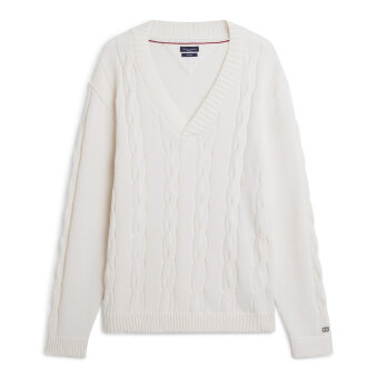 Tommy Hilfiger  - Tommy Hilfiger - DC cable sweater | Strik Ivory Petal