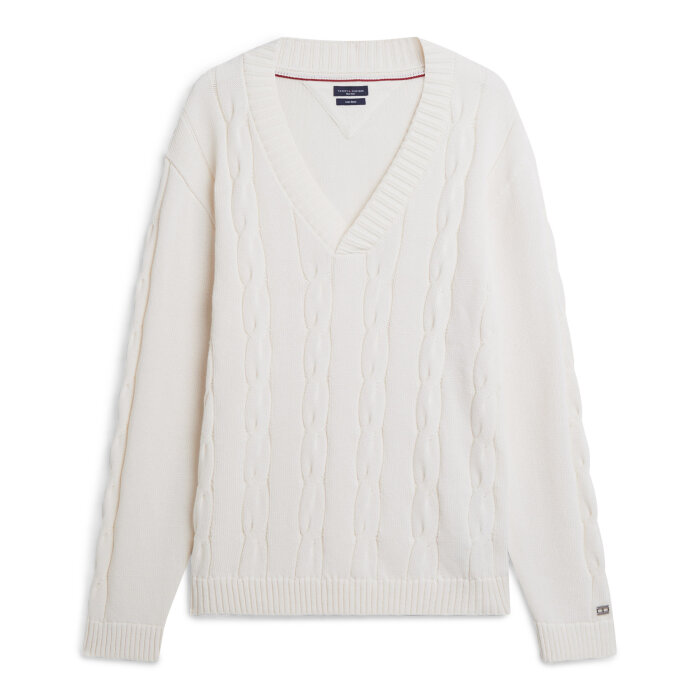 Tommy Hilfiger  - Tommy Hilfiger - DC cable sweater | Strik Ivory Petal