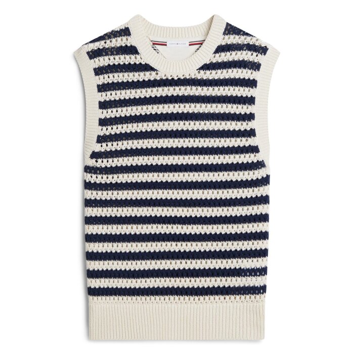 Tommy Hilfiger  - Tommy Hilfiger - Open knit | Vest Ivory Petal