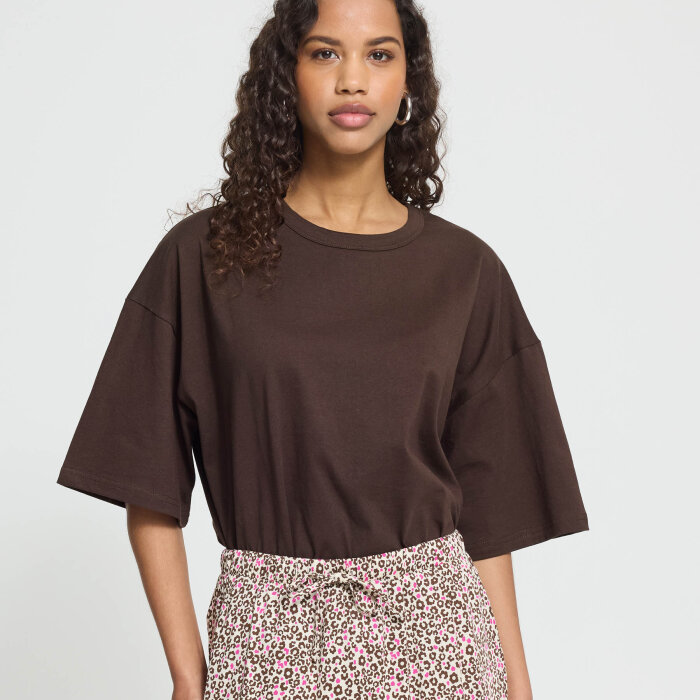 ICHI ( Dame ) - ICHI - IHPLAMER EX LOOSE SS | T-SHIRT CHICORY COFFE