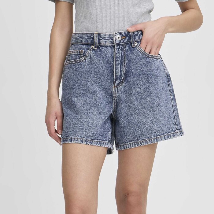 ICHI ( Dame ) - ICHI - IHAVNEY SHO | SHORTS MEDIUM BLUE STONE WASHED