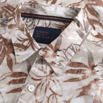 Signal - Signal -Tycho flower shirt | K/Æ Skjorte Tobacco