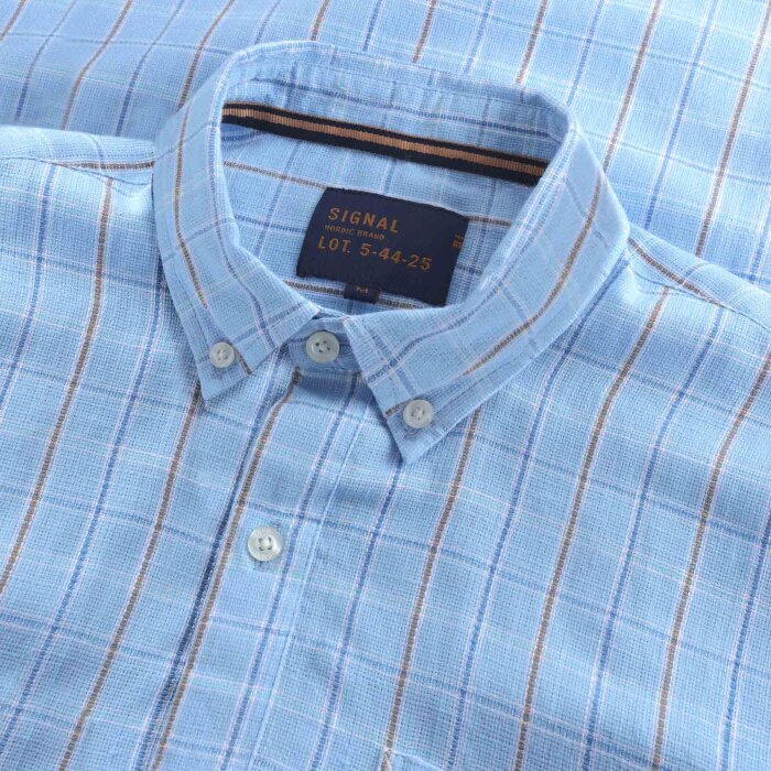 Signal - Signal - Troels pop check shirt | K/Æ Skjorte Blue Wind