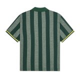 LES DEUX - Les Deux - Stripe football polo | Polo T-shirt Pine Green LES DEUX - Les Deux - Stripe football polo | Polo T-shirt Pine Green