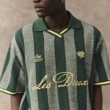 LES DEUX - Les Deux - Stripe football polo | Polo T-shirt Pine Green LES DEUX - Les Deux - Stripe football polo | Polo T-shirt Pine Green