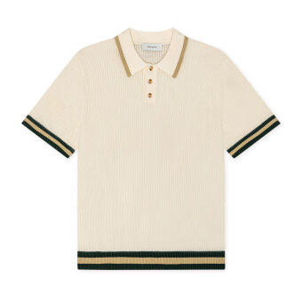 LES DEUX - Les Deux - Lace knitted polo | Polo T-shirt Eggnog White